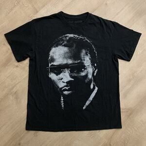 Pop Smoke The Smoke Will Never Clear Woo Forever Black T-Shirt Men's Large Face